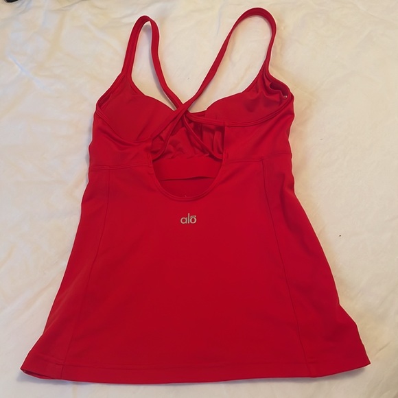 Alo Lotus Bra Tank in Poppy - Picture 6 of 6